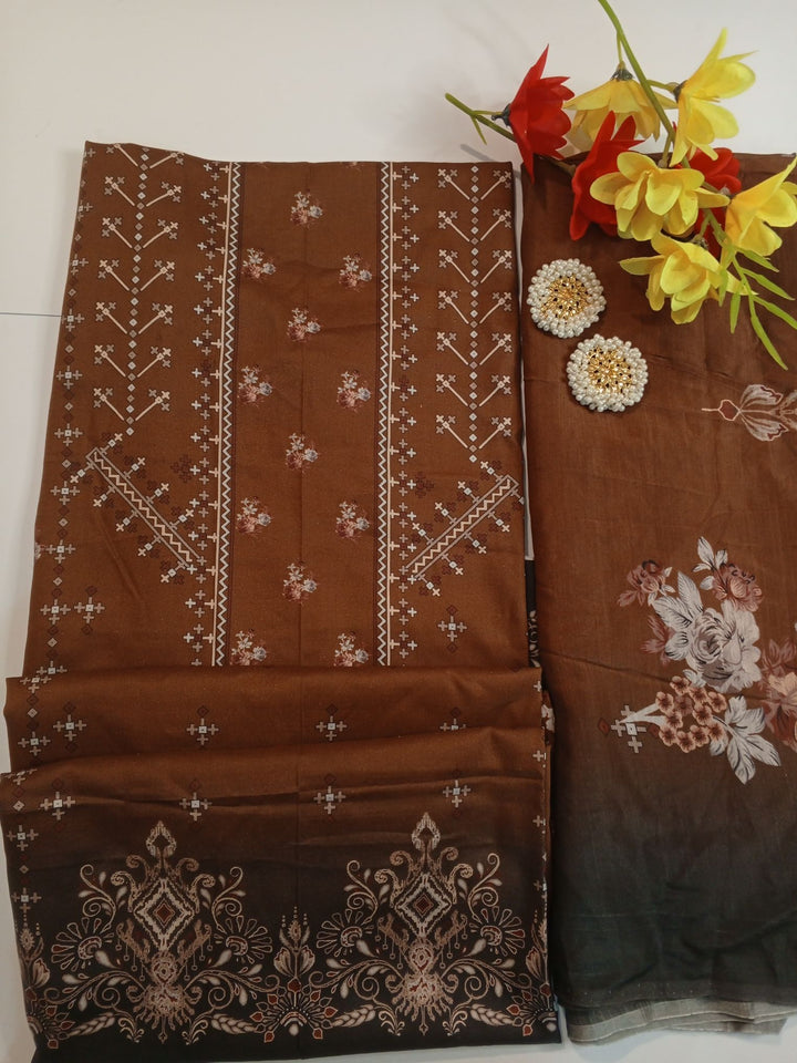 Linen With Diamond Dupatta (2 piece)