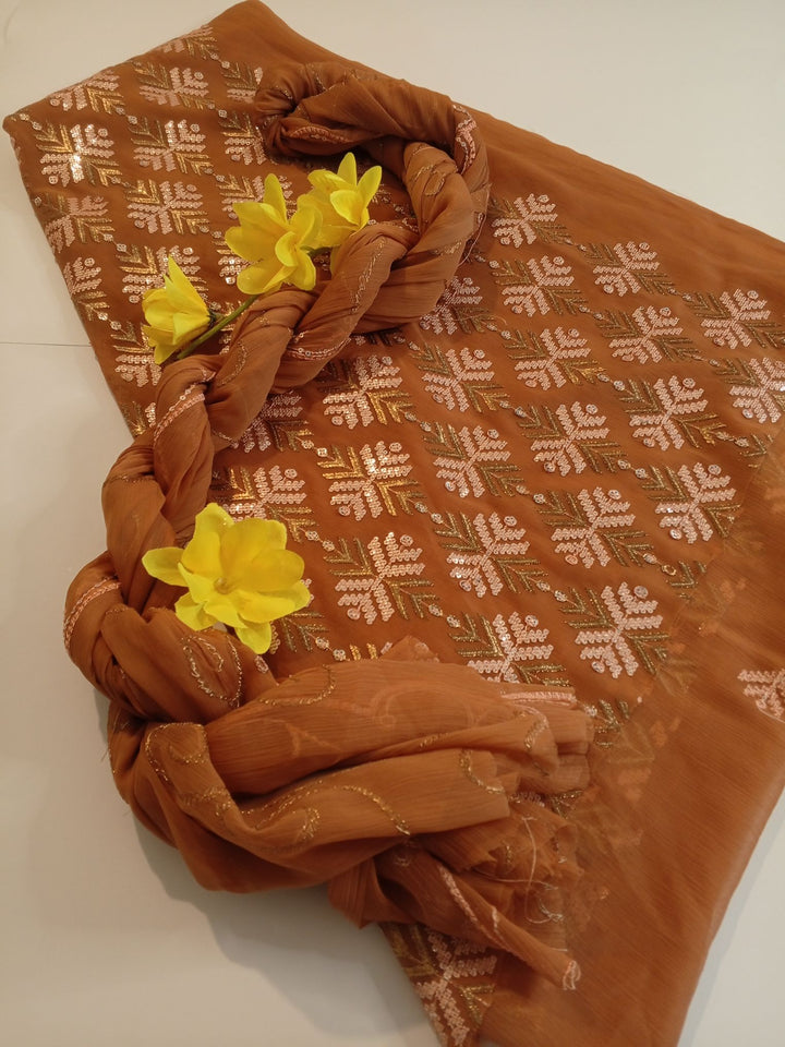 Tilla And Sequins Embroidery Chiffon (2 Piece)