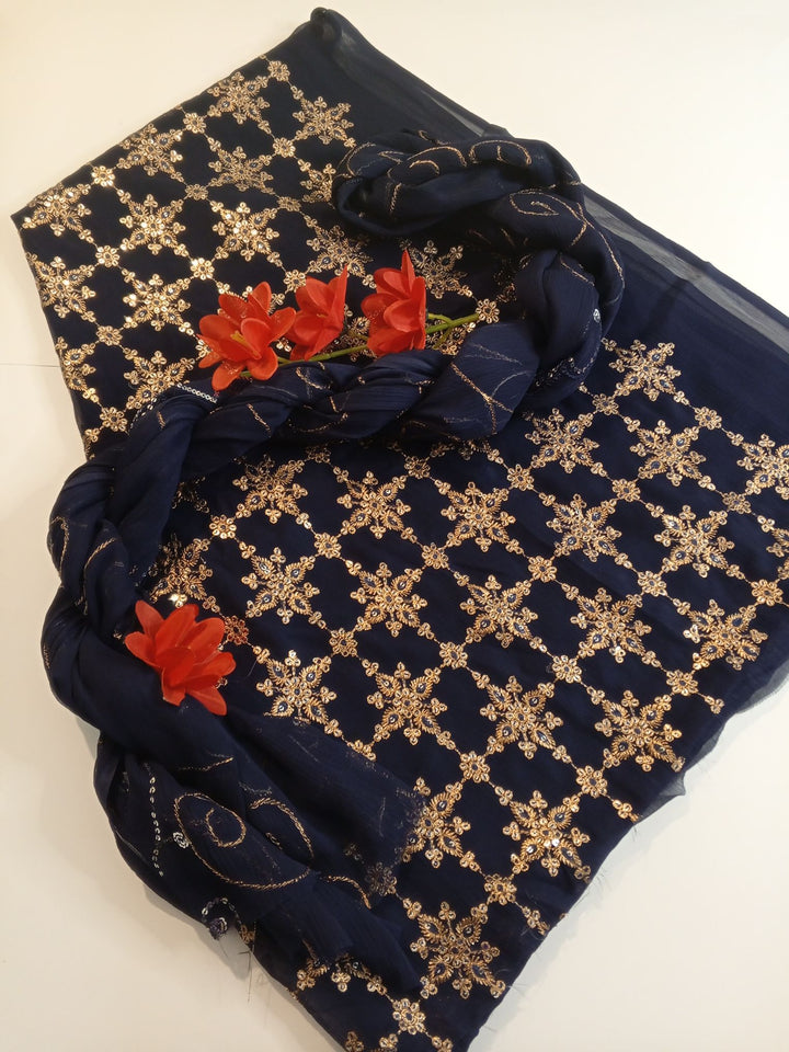 Tilla And Sequins Embroidery Chiffon (2 Piece)